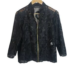 Kasper Black Laced Jacket Size 10‎